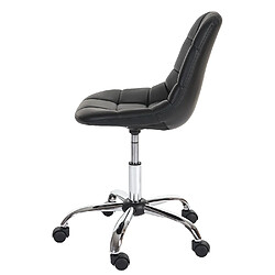 Acheter Decoshop26 Chaise de bureau pivotante tabouret sur roulettes en synthétique noir 04_0002031