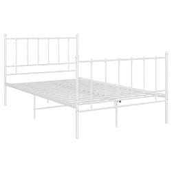 Maison Chic Lit adulte - Lit simple Cadre de lit,Structure du lit Contemporain Blanc Métal 120x200 cm -MN80094