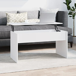 Maison Chic Tabls basse,Table Console pour salon Blanc 102x50,5x52,5 cm Bois d'ingénierie -MN41949