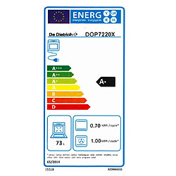 Four intégrable multifonction 73l 60cm a+ pyrolyse noir/inox - dop7220x - DE DIETRICH