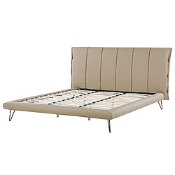 Acheter Beliani Lit double en cuir PU beige 180 x 200 cm BETIN