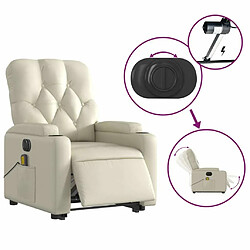 Maison Chic Fauteuil Relax pour salon, Fauteuil inclinable de massage électrique crème similicuir -GKD57848 pas cher