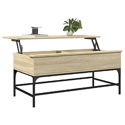 Acheter ComfortXL Table Basse Chêne Sonoma 100x50x45cm Bois D'ingénierie Et Métal