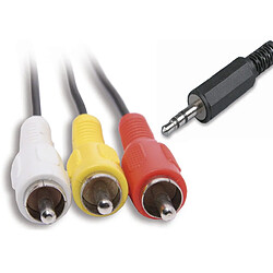 Cordon jack 3.5mm MALE / 3 RCA MALES HEXAKIT HV 6614