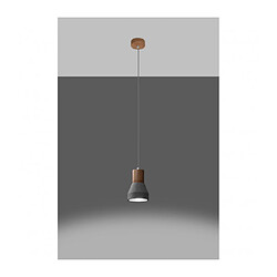 Avis Luminaire Center Suspension Qubic Dome Bois,béton Bois gris,naturel 1 ampoule 120cm