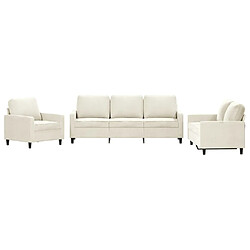 Maison Chic Ensemble de canapés 3 pcs avec coussins, Canapé droit Sofa pour Salon Crème Velours -GKD284826