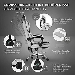 Acheter ML-Design Chaise de bureau ergonomique hauteur réglable fauteuil de direction gris clair