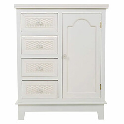 Meuble d'Entrée Alexandra House Living Blanc Crème Métal Bois de pin Bois MDF 32 x 84 x 66 cm