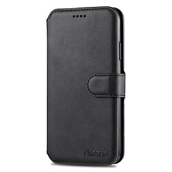 Wewoo Coque Pour iPhone 11 Pro AZNS Texture de mollet Etui en cuir avec rabat magnétique PU support logements cartes et cadre photo Noir