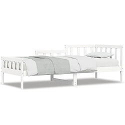 Maison Chic Lit de jour, Lit de repos pour Salon Chambre,Canapé-lit,Lit d'invité Blanc 80x200 cm Bois de pin massif -MN66591