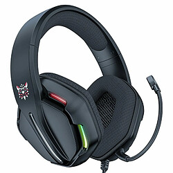 Casque Filaire Monté Sur L'Oreille X27 Avec Microphone Hd Casque De Jeu Antibruit Rvb Lumineux Pour Jeu Vidéo Pc Noir