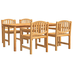 Maison Chic Ensemble de salle à manger de jardin 5 pcs,Table et chaises d'extérieur Bois de teck massif -GKD896740