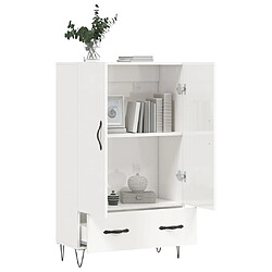 Avis vidaXL Buffet haut blanc brillant 69,5x31x115 cm bois d'ingénierie