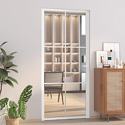 vidaXL Porte intérieure 93x201,5 cm Blanc Verre ESG et aluminium