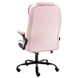 Acheter Helloshop26 Chaise fauteuil siège de bureau informatique étude de massage Rosevelours rose 02_0024021