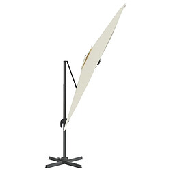 Acheter Helloshop26 Parasol meuble de jardin cantilever à led 400 x 300 cm blanc sable 02_0008166