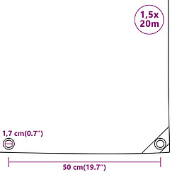 vidaXL Bâche de protection 650 g/m² 1,5x20 m pas cher