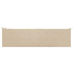 Decoshop26 Coussin de banc de jardin Beige 200 x 50 x 3 cm DEC021743