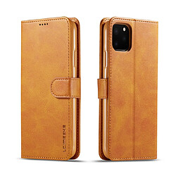 Wewoo Coque Pour iPhone 11 Pro LC.IMEEKE Calf Texture Housse en cuir à rabat horizontal avec support et fentes cartes et portefeuille jaune