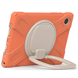 Coque en silicone avec béquille rotative à 360° Orange corail pour votre Samsung Galaxy Tab A8 10.5 (2021)