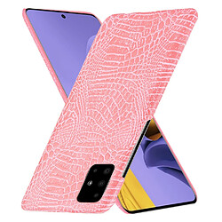 Wewoo Coque Pour Galaxy A51 Crocodile antichoc Texture PC + étui en PU rose