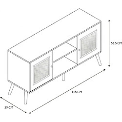 Avis The Home Deco Factory Meuble TV cannage et bois 2 portes Bali.