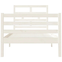 Acheter Maison Chic Lit Moderne Chambre - Cadre/structure de lit pour adulte Blanc Bois massif 90x190 cm Simple -MN28119