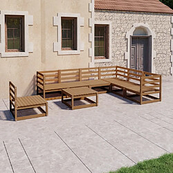 Maison Chic Salon de jardin 8 pcs - Table et chaises d'extérieur - Mobilier/Meubles de jardin Moderne marron miel bois de pin massif -MN71445