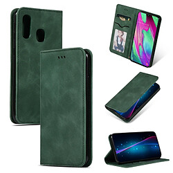 Wewoo Housse Coque en cuir à rabat horizontal magnétique Business Skin Feel rétro pour Samsung Galaxy A40 vert armée