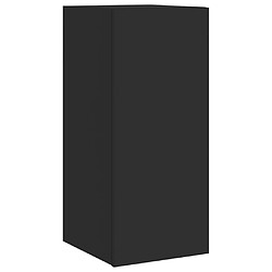 Avis Maison Chic Meuble TV mural, Banc TV avec lumières LED pour salon, Meuble de rangement noir 30,5x35x70 cm -GKD39050