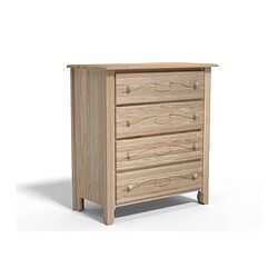 DECOPIN grande commode avec gravure luna - bois naturel