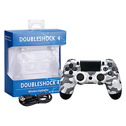 Manette PS4 Sans Fil Bluetooth Double Shock Camouflage de neige