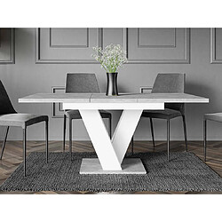 Bestmobilier Xandriel - table à manger extensible - gris et blanc - 4 à 6 personnes pas cher