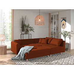 Avis Lisa Design Rune - canapé d'angle - avec pouf d'appoint - 4 places - style scandinave - droit