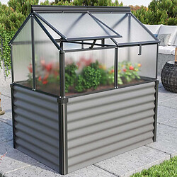 Vitavia Carré potager surélévé avec serre Gaia Jumbo noir.