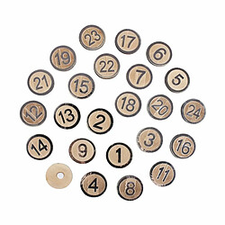 Rayher 24 chiffres adhésifs en bois MDF Calendrier de l'Avent Ø 3,5 cm - Argenté