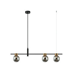 Luminaire Center Suspension Bletter Verre,Acier Noir,Fumé