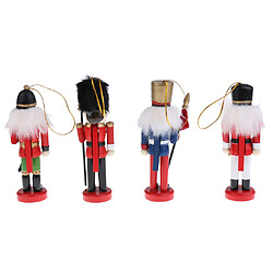 Figurine Casse-Noisette En Bois Décoration Marionnette 4pcs Rouge