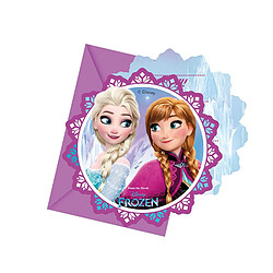 6 CARTES INVITATION REINE DES NEIGES 3