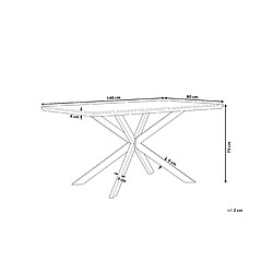 Avis Beliani Table 140 x 80 cm bois foncé et noir SPECTRA