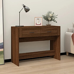 vidaXL Table console Chêne marron 100x39x75 cm Bois d'ingénierie 