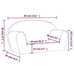 vidaXL Canapé pour enfants 2 places crème peluche douce pas cher