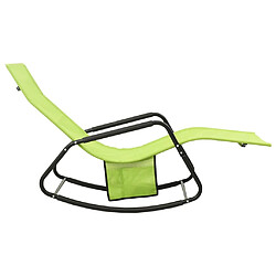 Acheter Maison Chic Chaise longue - Transat - Bain de Soleil acier et textilène vert