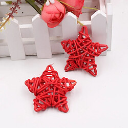 Wewoo 10 PCS 6cm Artificielle Boule De Paille DIY Décoration Rotin Étoiles Décor De Noël À La Maison Ornement Fournitures Rouge