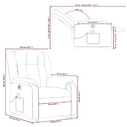 vidaXL Fauteuil inclinable de massage électrique gris similicuir pas cher