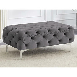 Vente-Unique Pouf chesterfield en velours anthracite EDWINA pas cher