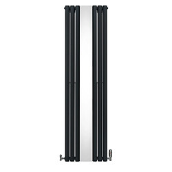 Monstershop Radiateur à Colonne Ovale avec Miroir & Valves - 1800mm x 500mm – Gris Anthracite