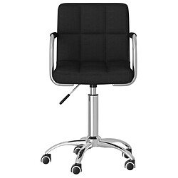 Helloshop26 Chaise fauteuil siège pivotante de bureau informatique étude tissu noir 02_0024162