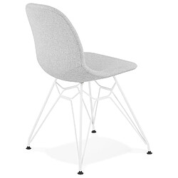 Acheter Alterego Chaise design 'DECLIK' grise claire avec pieds en métal blanc