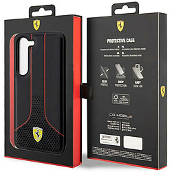 Ferrari Coque pour Galaxy S23 Plus Design Perforé et Luxueux Noir pas cher